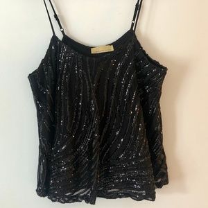 Black Sequin Tank Top - New Year’ Eve